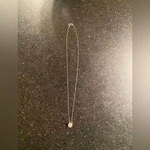 Moissanite 1 ct bezel set necklace in 14 kt white gold